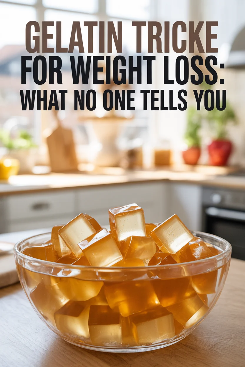 a Pinterest style image of a gelatin trick recipe for weight loss