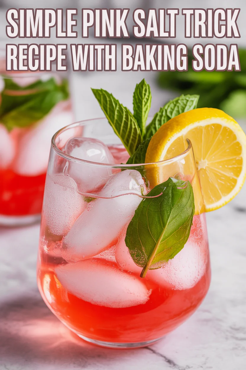 A Pinterest style image for Simple Pink Salt Trick Recipe with Baking Soda