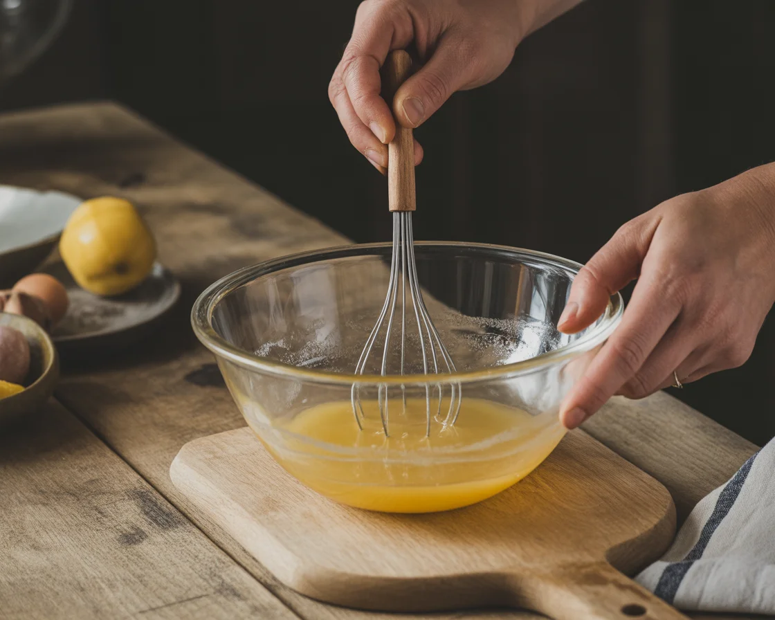 Mixing the ingredients of Gelatin Recipe in a glass bowl for Easy Weight Loss