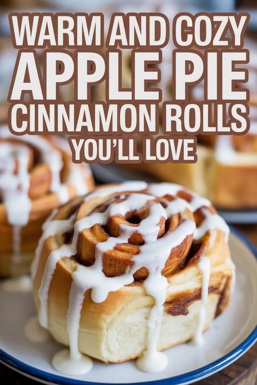 a Pinterest style image of a Warm and Cozy Apple Pie Cinnamon Rolls You’ll Love