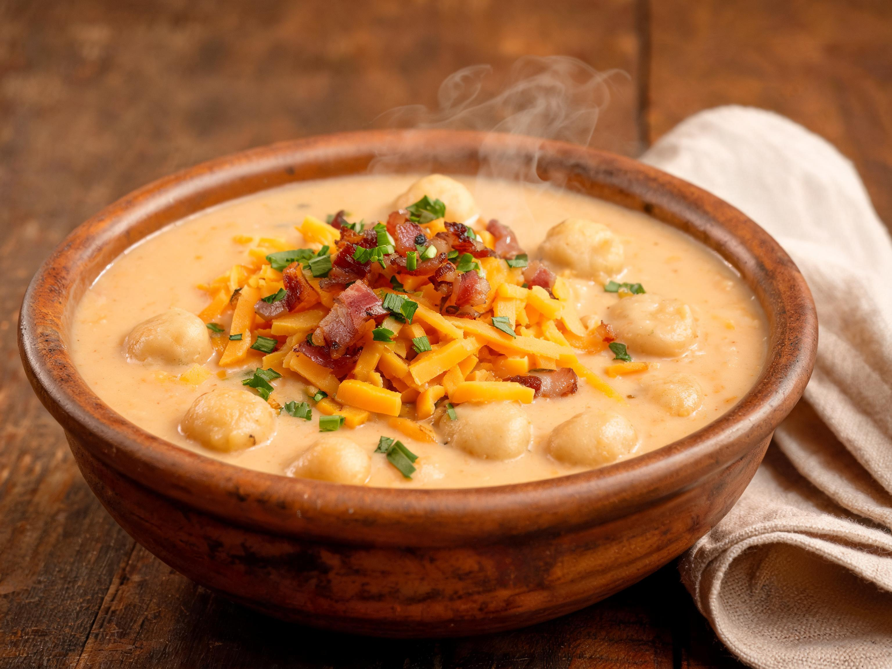 Bacon Cheddar Gnocchi Soup