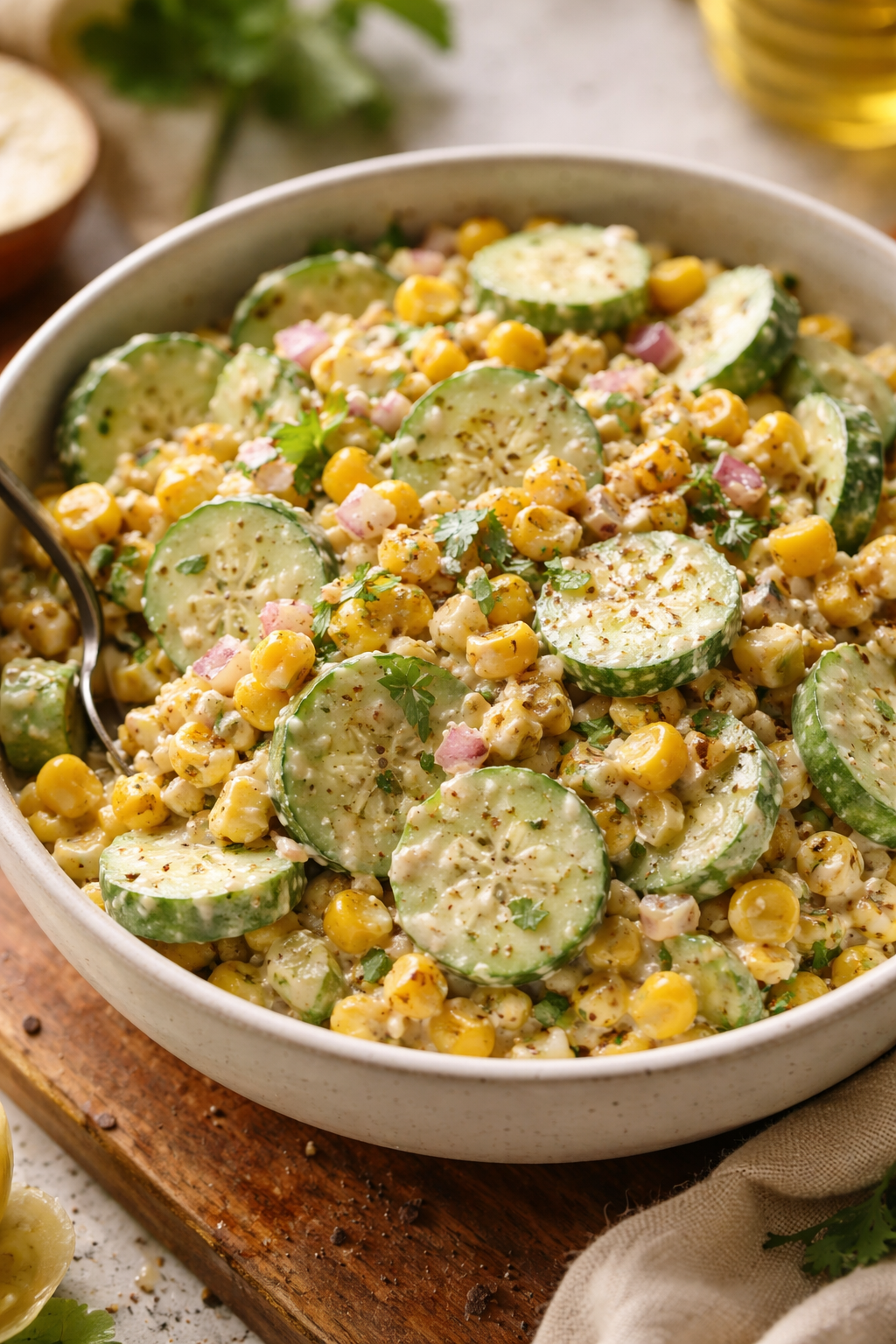 Street Corn Creamy Cucumber Salad for Ultimate Summer Fun