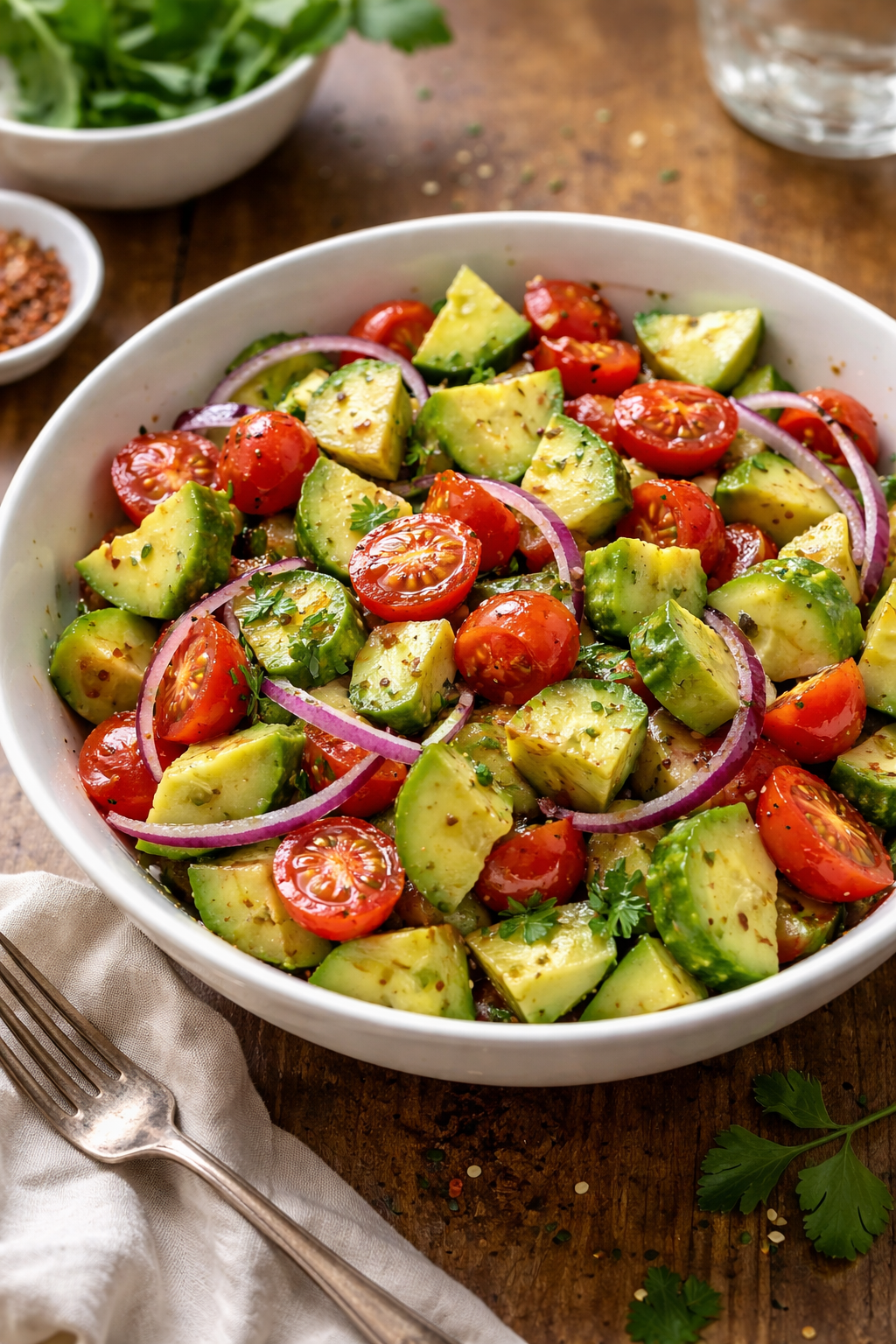 Cucumber Tomato Avocado Salad