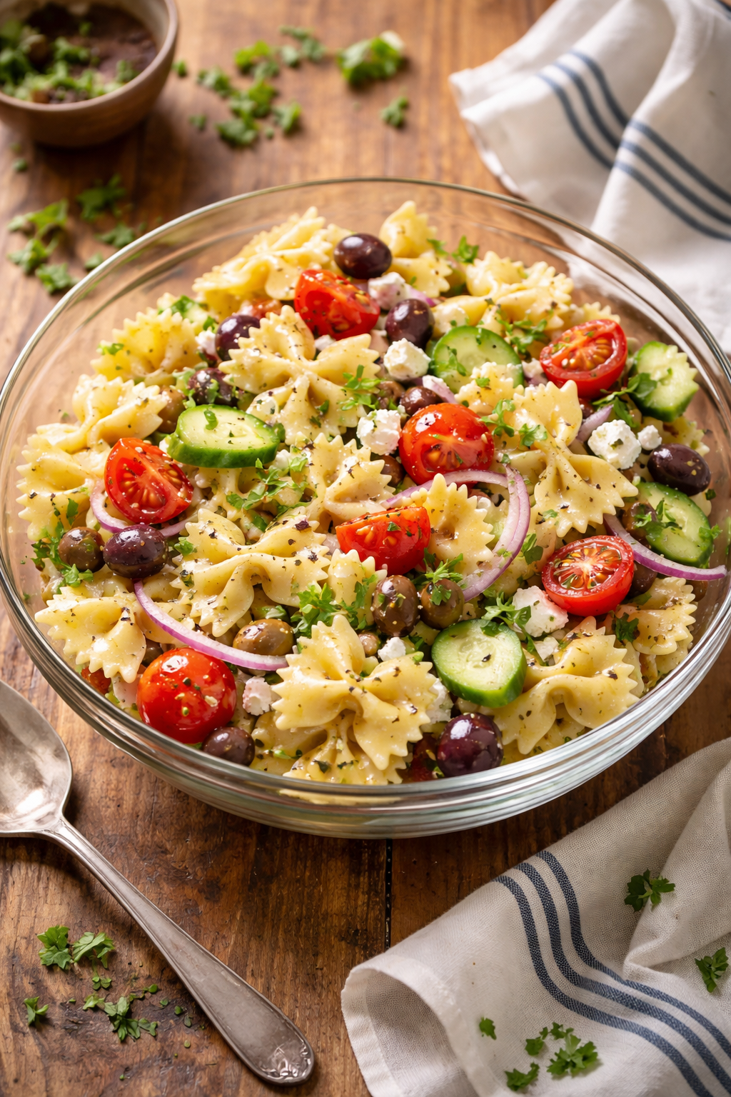 The BEST Greek Pasta Salad
