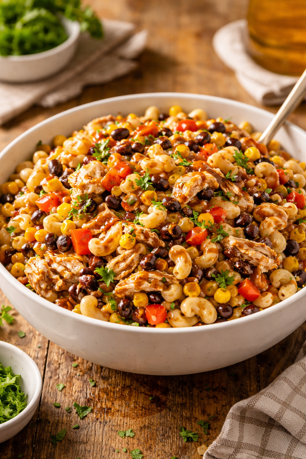 Easy BBQ Chicken Pasta Salad
