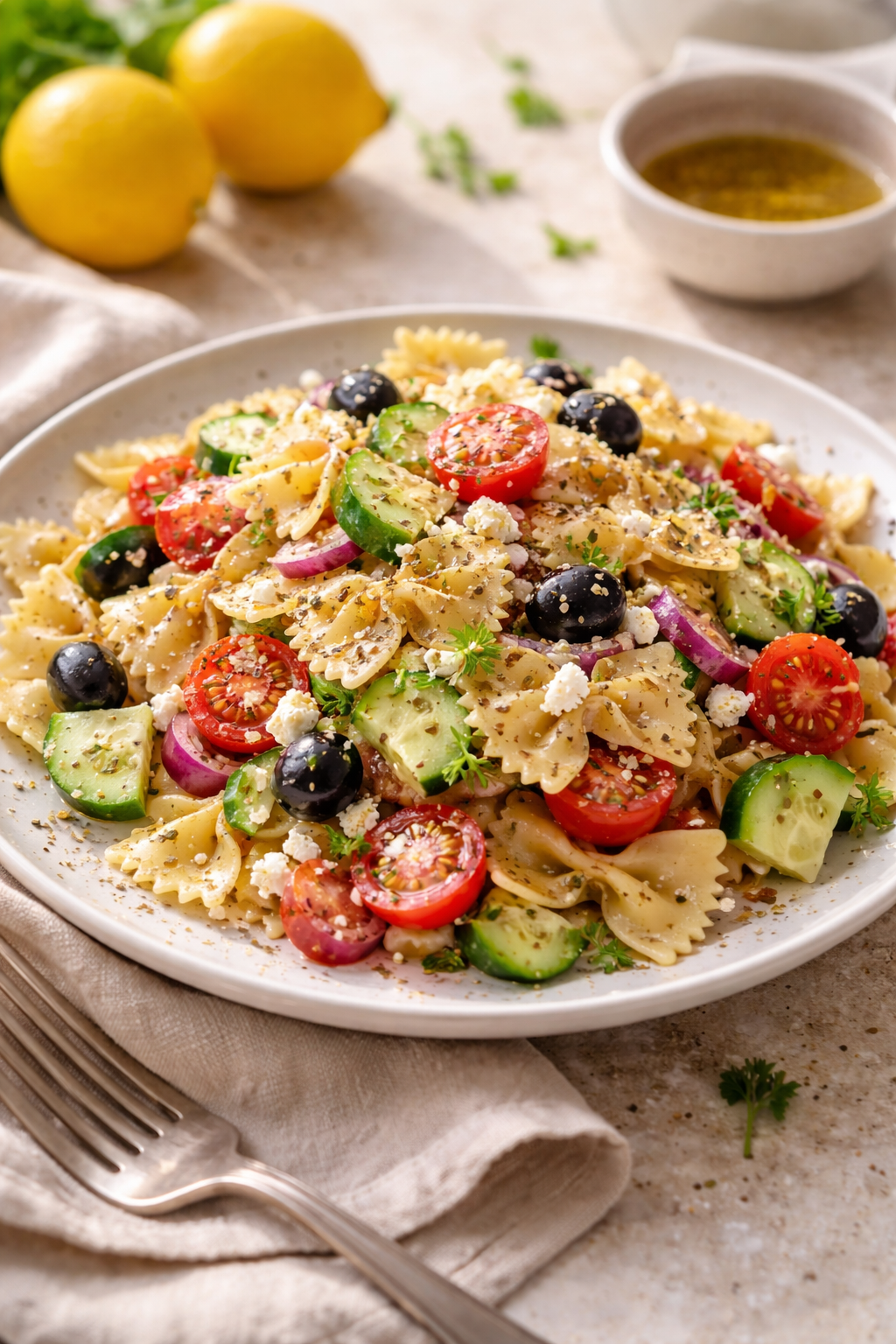 Irresistible Mediterranean Pasta Salad - moanaskitchen