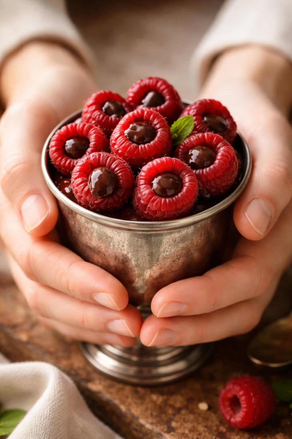 Chocolate Filled Raspberries