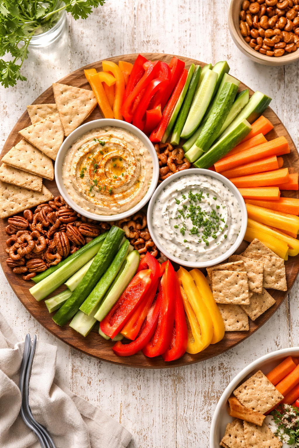 Veggie and Hummus Snack Board
