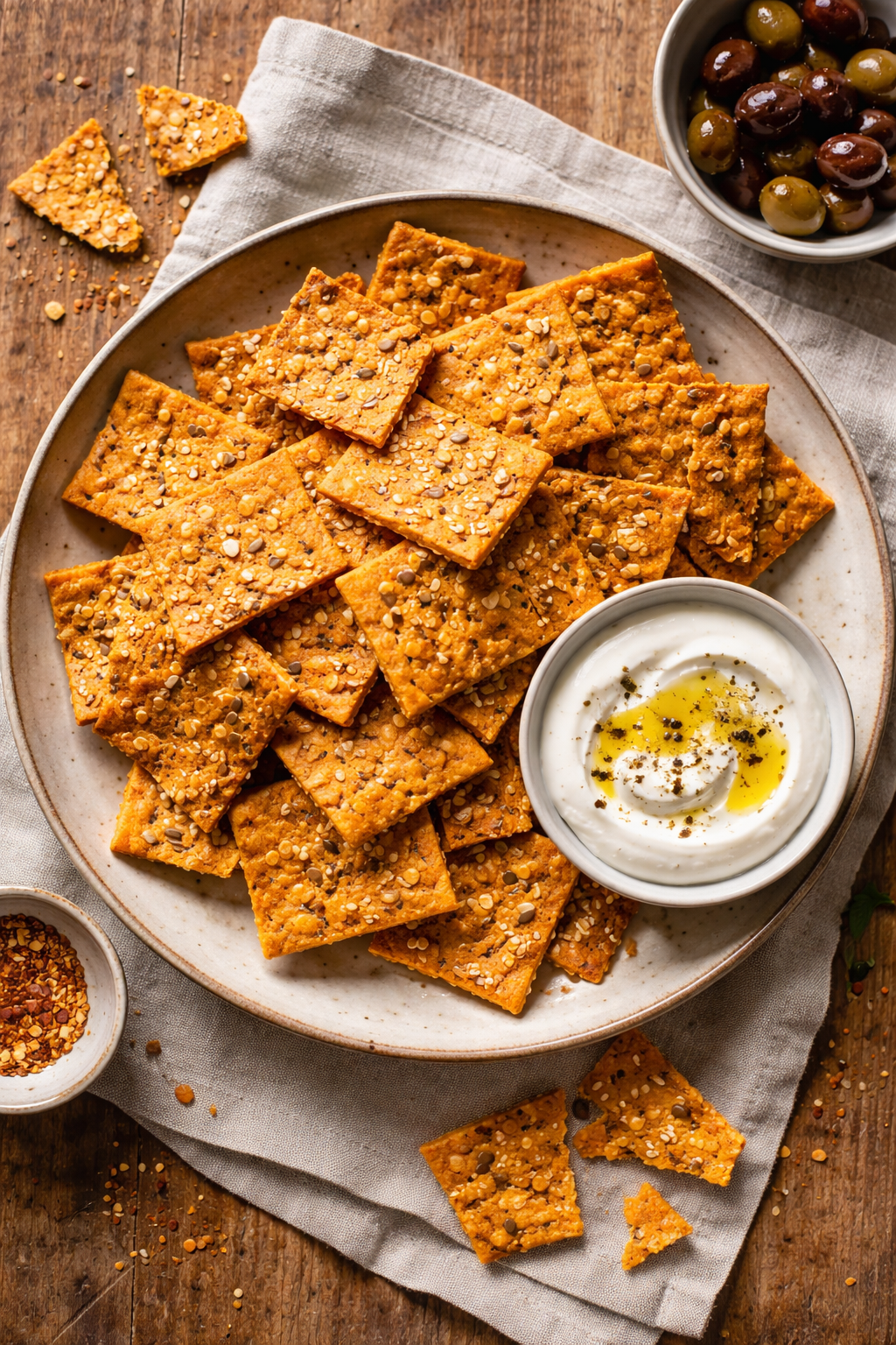Red Lentil Crackers - High-Protein, Healthy Snack