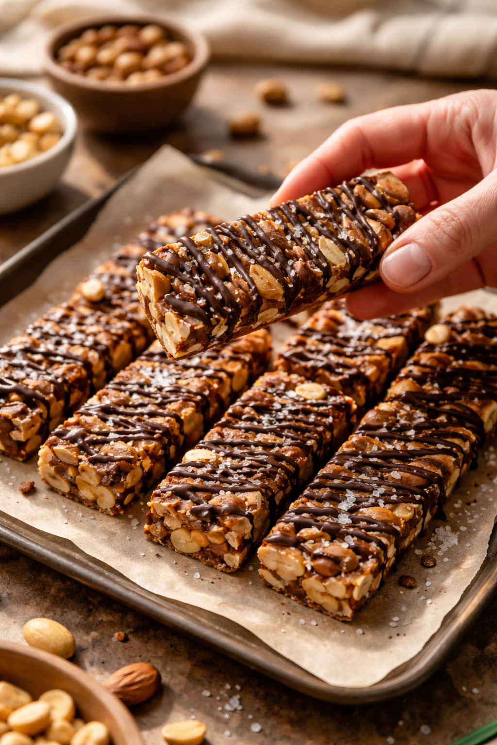 Dark Chocolate and Sea Salt Nut Bars