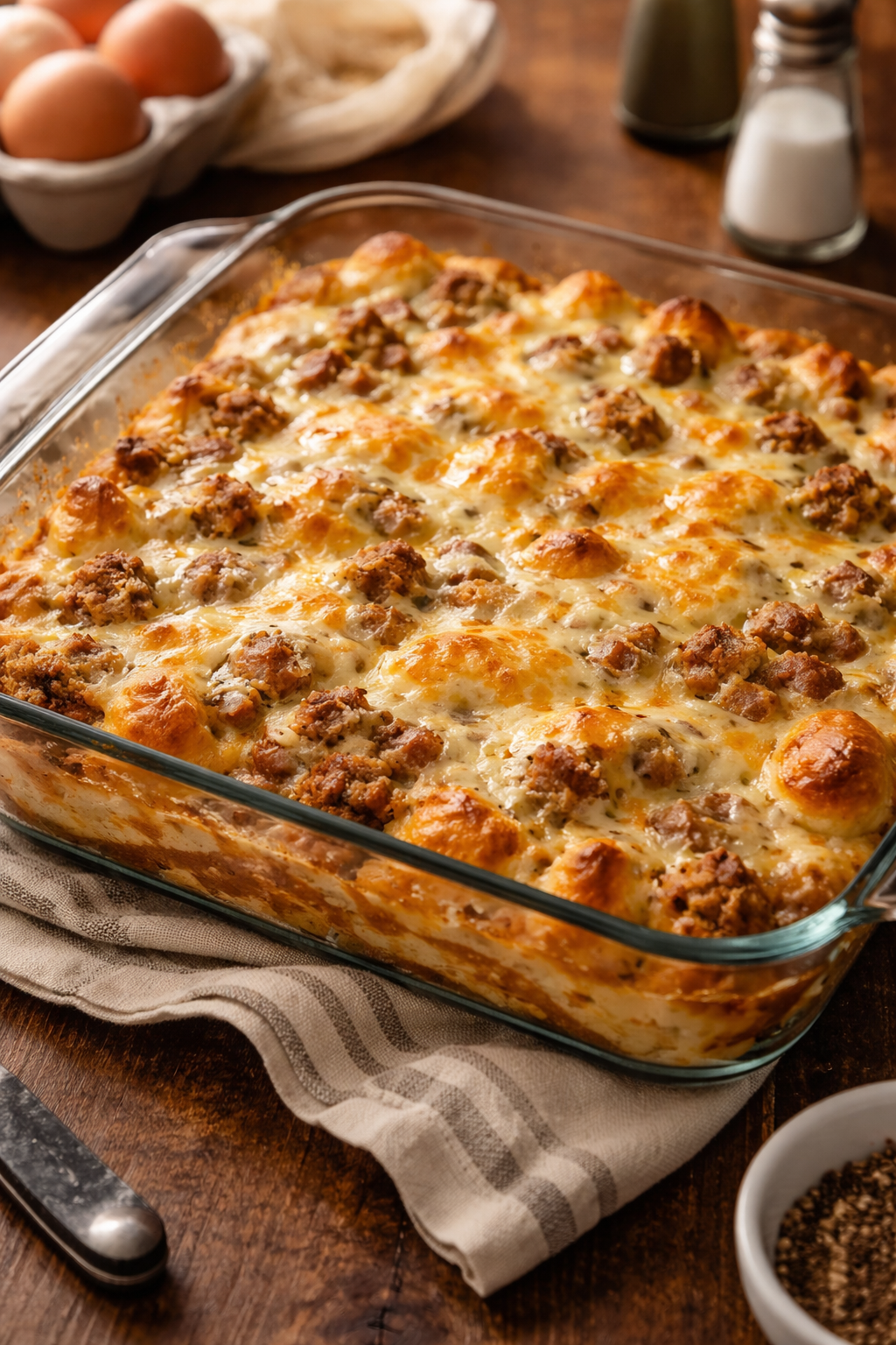 Biscuits and Gravy Breakfast Casserole