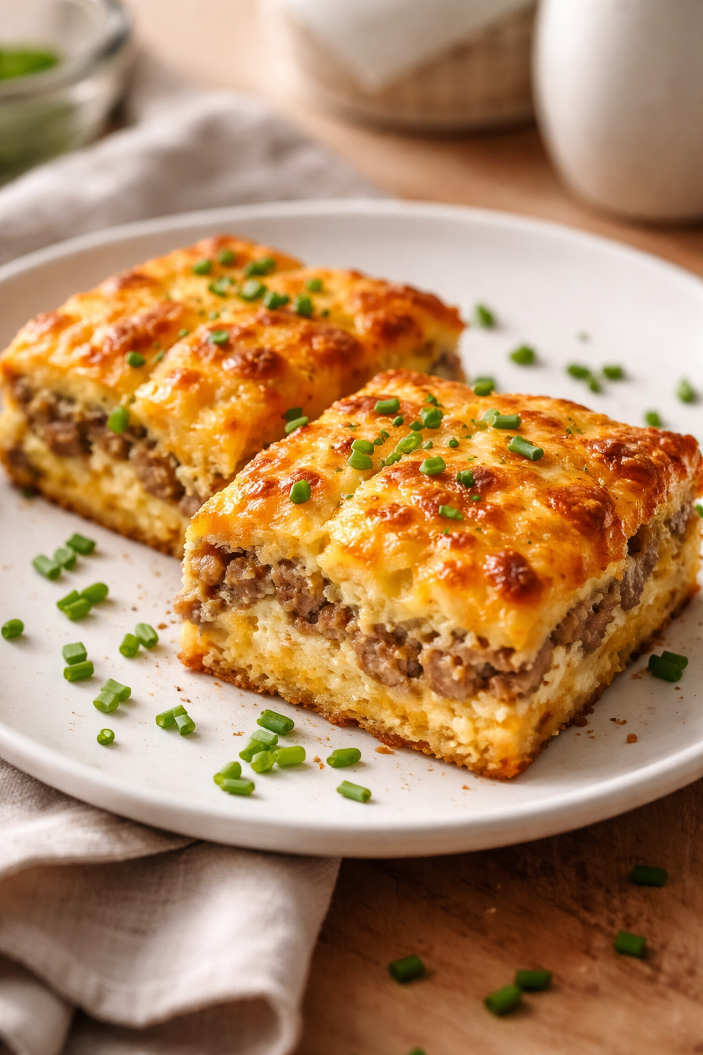 Beef Sausage Egg and Cream Cheese Casserole