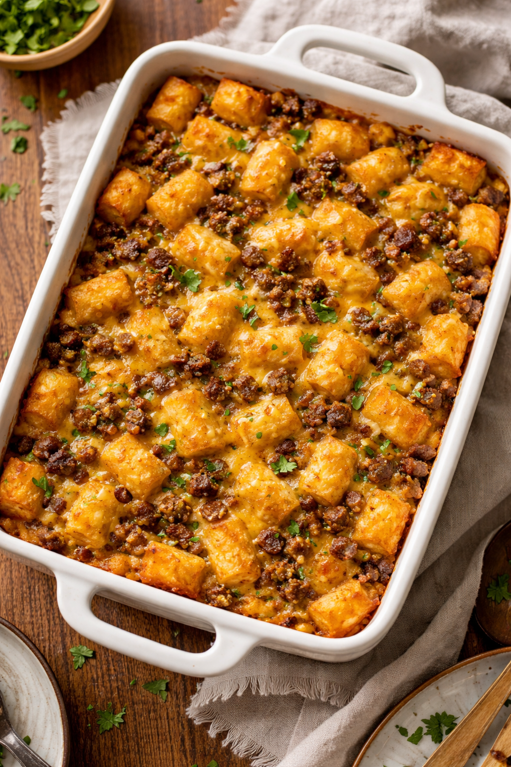 Tater Tot Sausage Breakfast Casserole Recipe | Breakfast Ideas with Tater Tots, Easy Tater Tot Breakfast Casserole Recipe