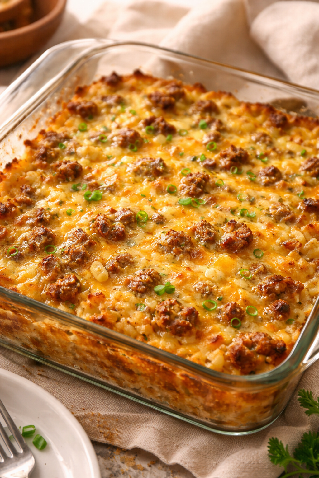 Sausage Hash Brown Breakfast Casserole