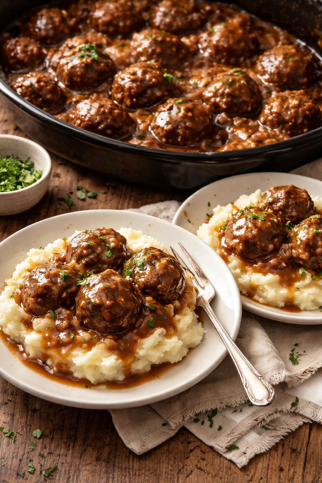 Slow Cooker Salisbury Steak Meatballs