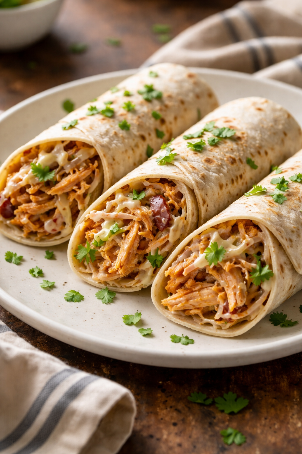 BBQ Chicken Coleslaw Wraps