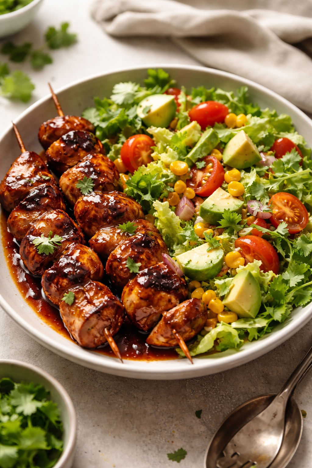 BBQ Chicken Skewer Salad