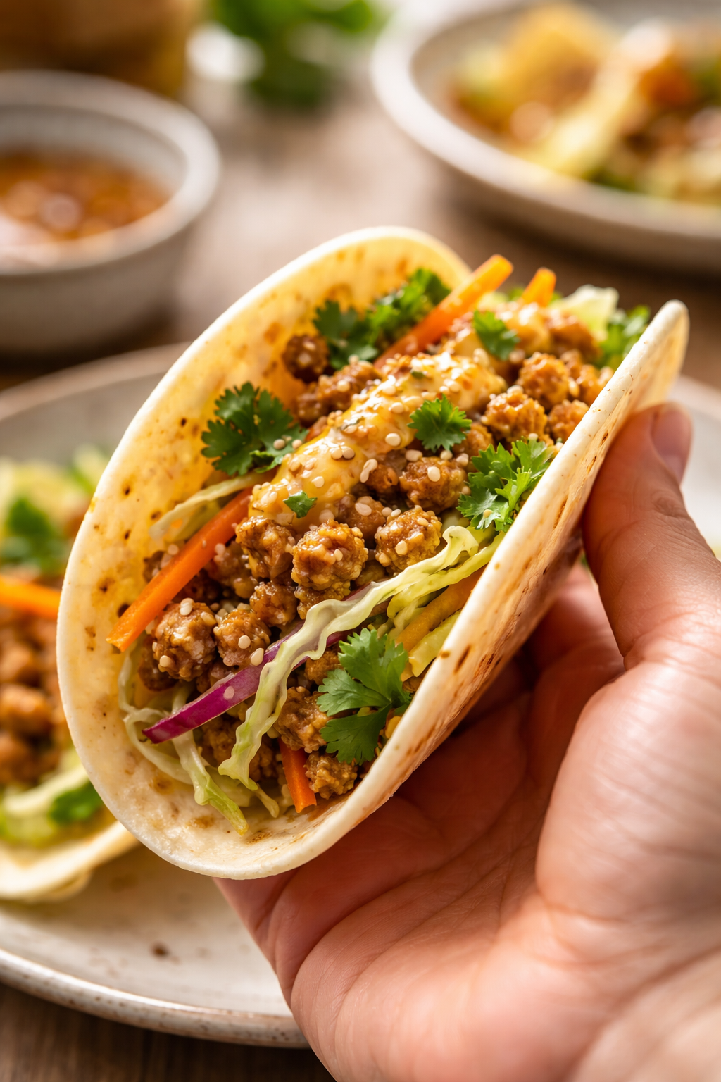 Smash Dumpling Tacos