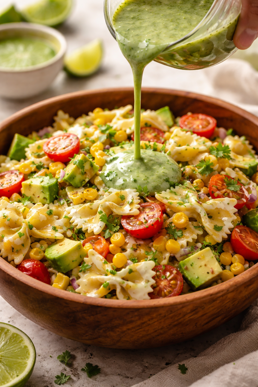 Summer Pasta Salad with Cilantro-Lime Dressing