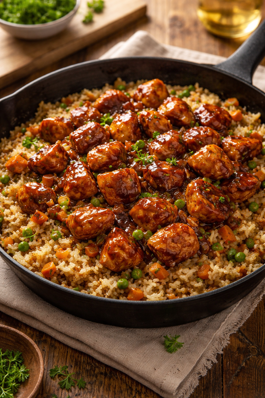 One-Pan Bold Honey BBQ Chicken Rice
