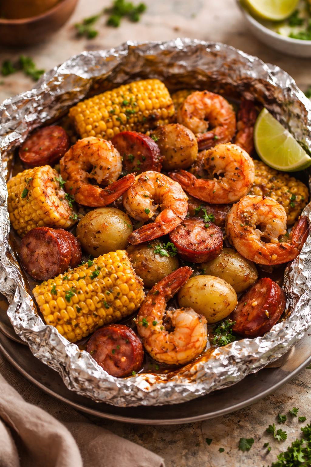 Spicy Grilled Shrimp in Foil - moanaskitchen