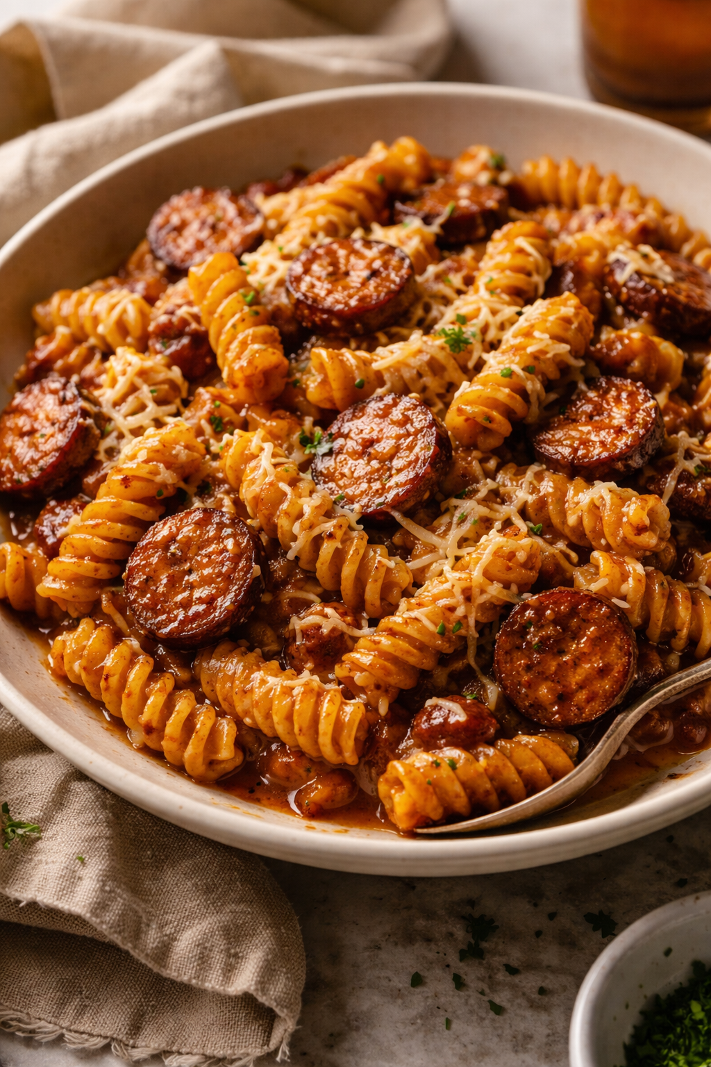 Honey BBQ Sausage Pasta
