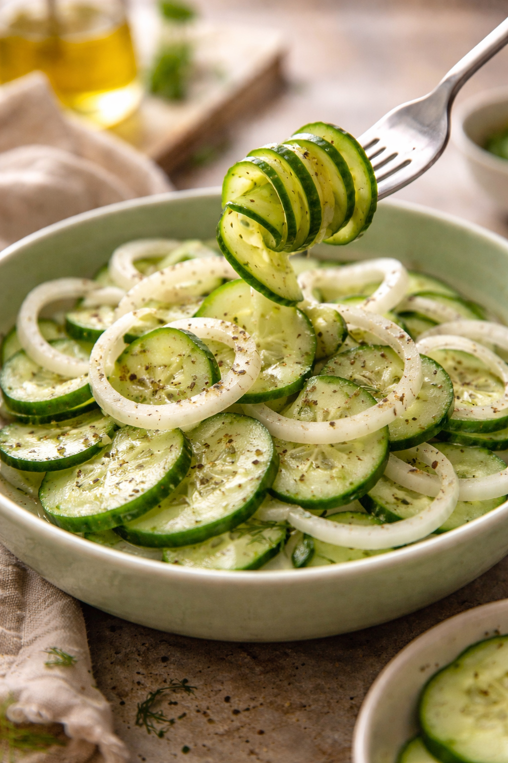 Simple Cucumber and Onion Salad | Recipe for Cucumbers and Onions, Cucumbers and Onions in Vinegar, Southern Cucumber Salad