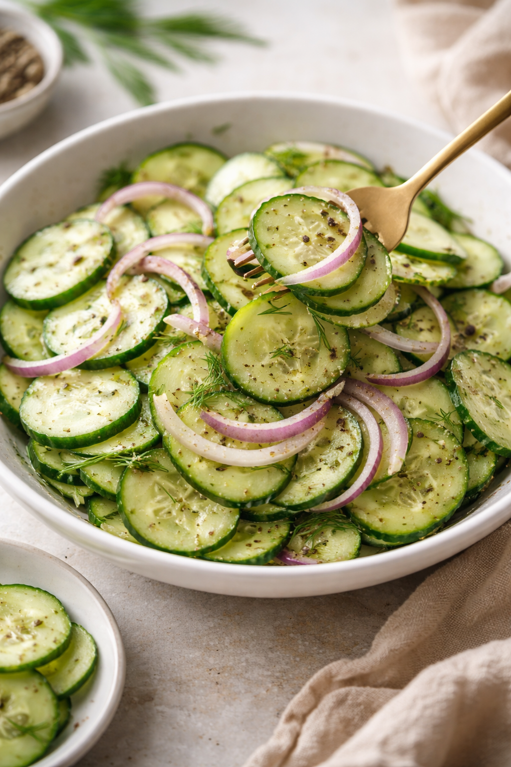 Quick & Easy Cucumber Vinegar Salad Recipe | Cucumber and Vinegar Salad, Simple Cucumber Salad with Vinegar, Vinegar and Cucumber Recipe