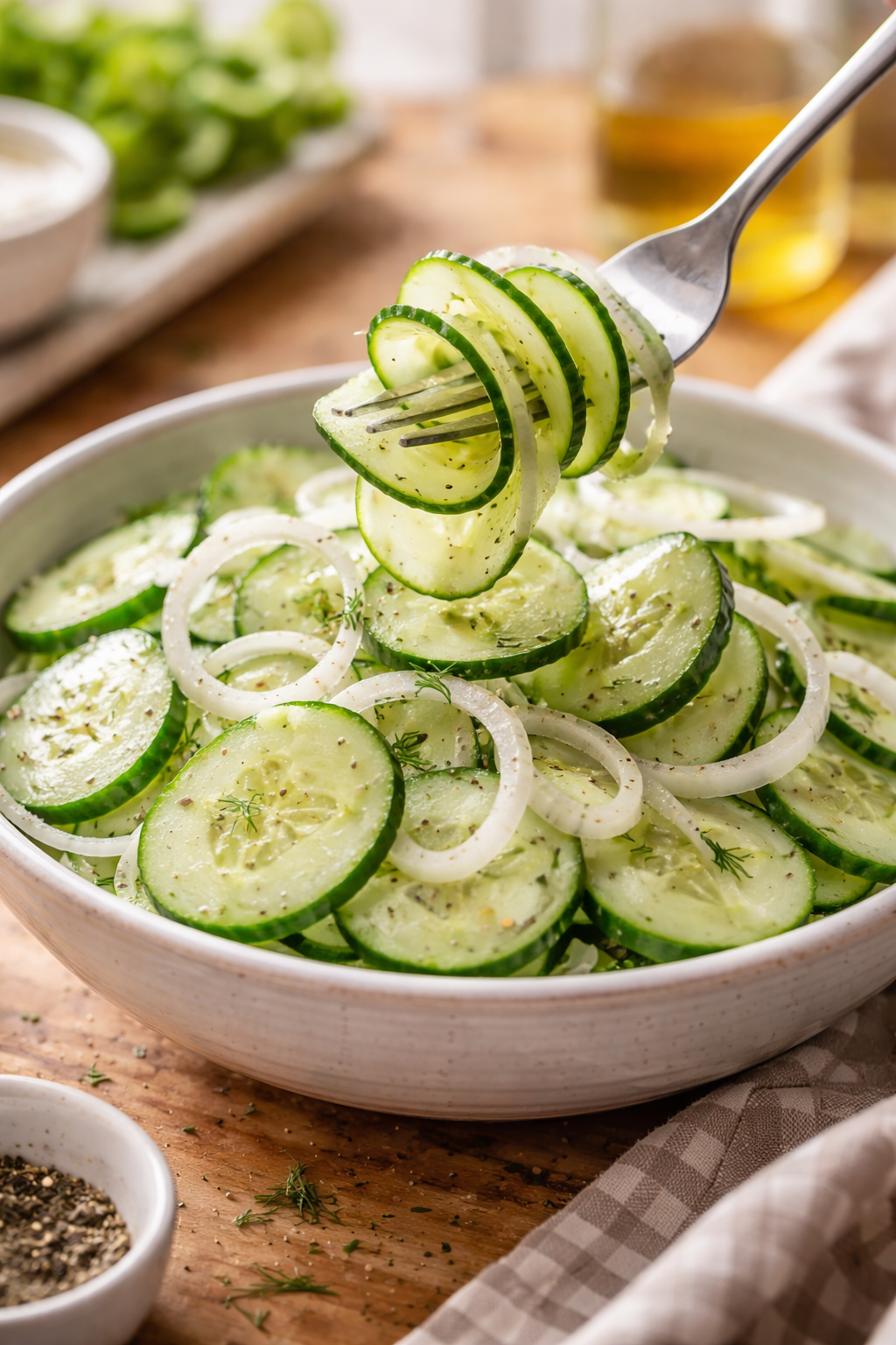 Simple Cucumber and Onion Salad | Recipe for Cucumbers and Onions, Cucumbers and Onions in Vinegar, Southern Cucumber Salad