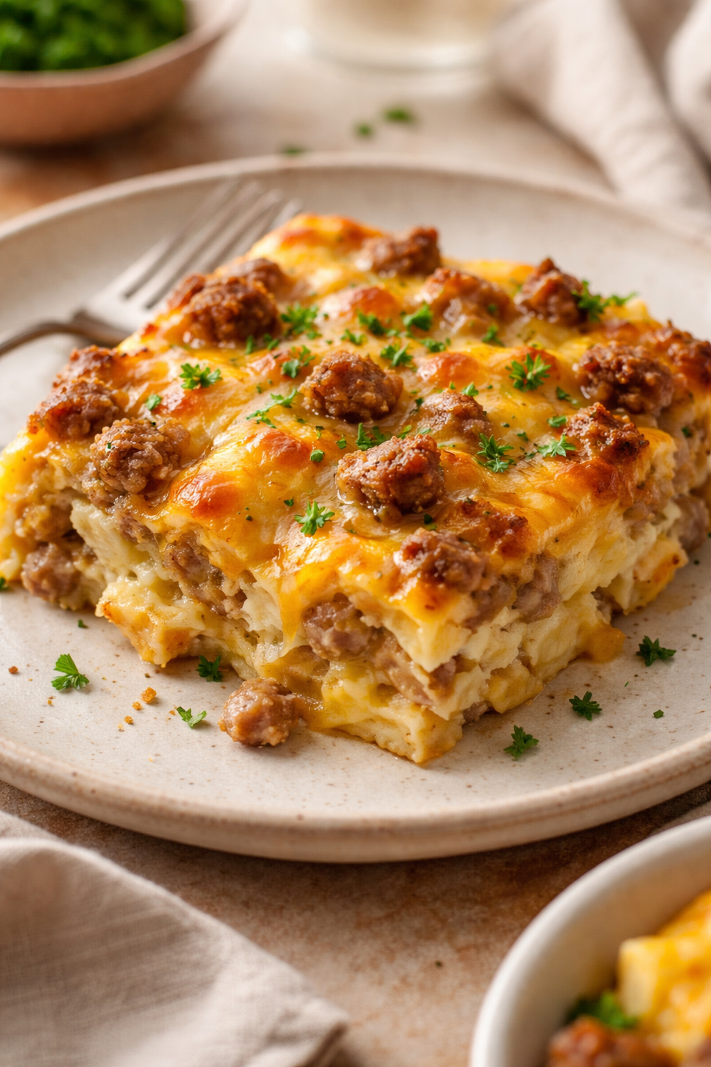 Turkey Sausage Hash Brown Breakfast Casserole Recipe | Breakfast recipe with sausage, Casserole recipes sausage, Sausage breakfast casserole
