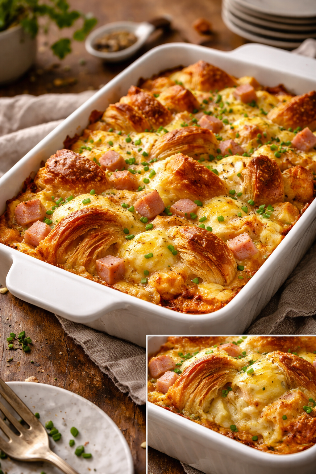 Eggs Benedict Croissant Casserole