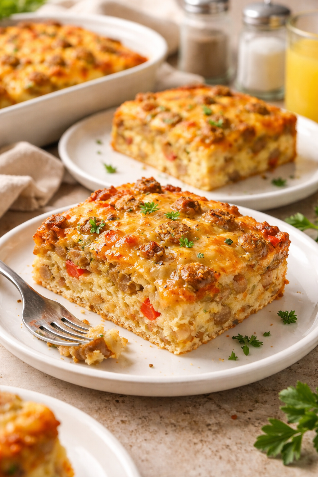 Cheesy Sausage Hash Brown Breakfast Casserole