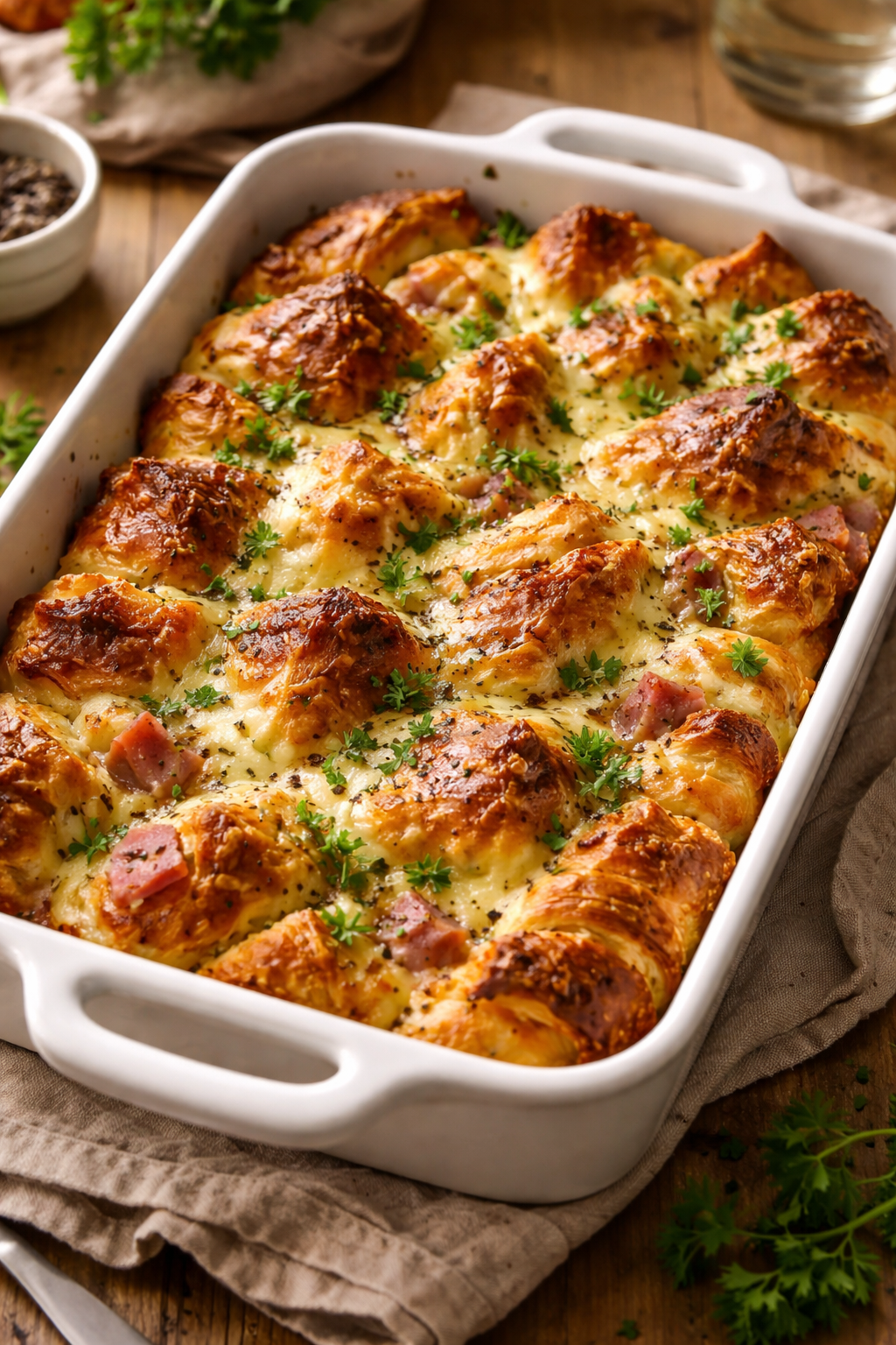 Eggs Benedict Croissant Casserole