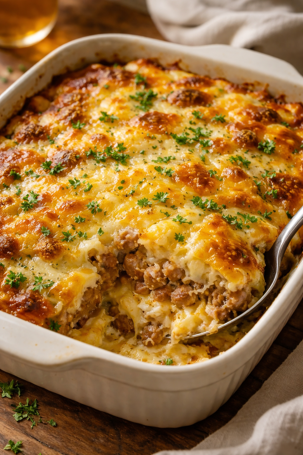 Savory Breakfast Sausage and Cheese Casserole