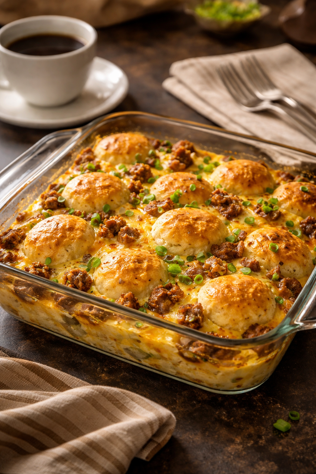 Sausage, Egg and Biscuits Casserole