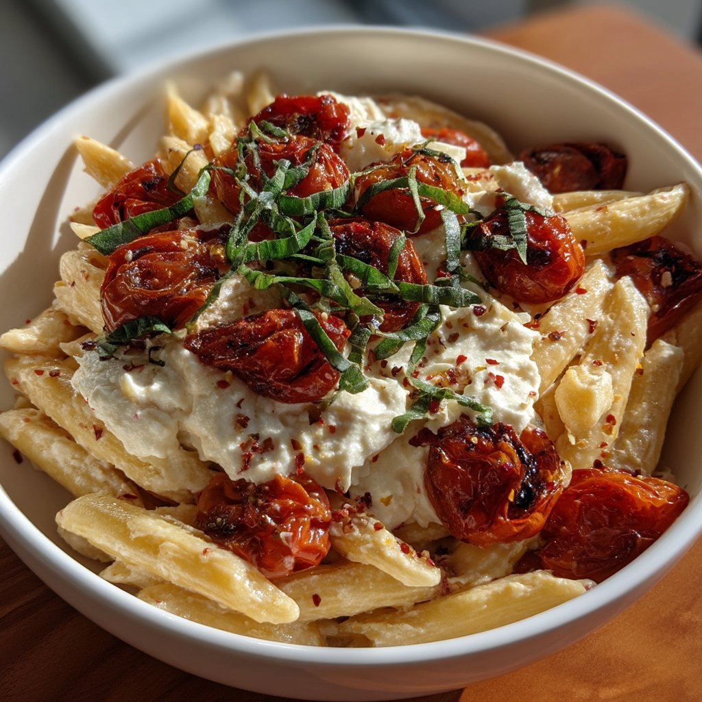 Roasted Tomato Whipped Ricotta Pasta