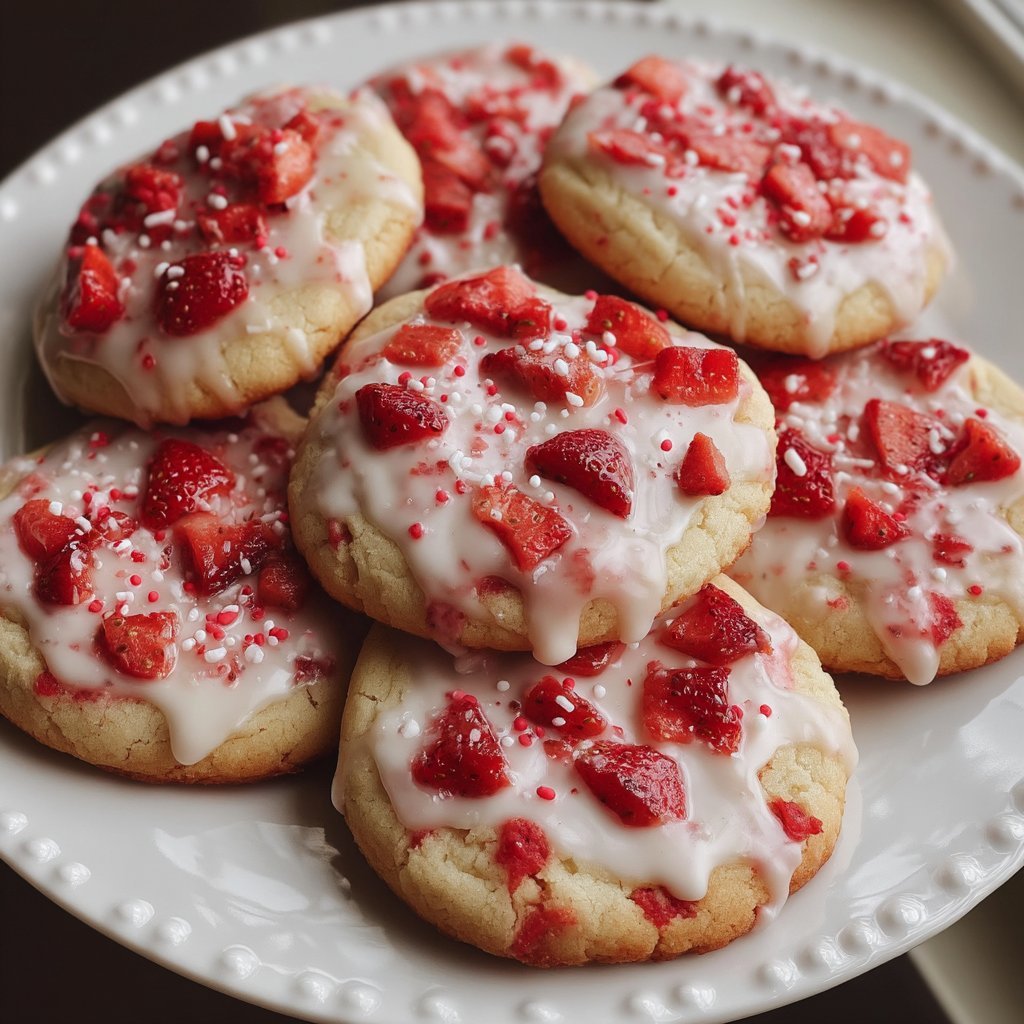Mother’s Day Strawberry Sugar Cookies with Vanilla Glaze 1 Mother’s Day Strawberry Sugar Cookies with Vanilla Glaze