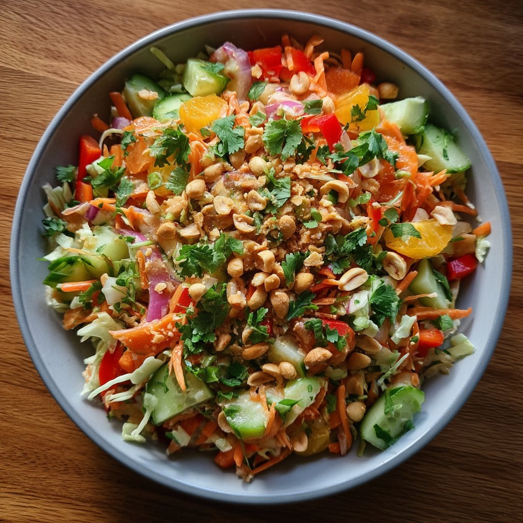 Chopped Thai Salad with Peanut Lime Dressing