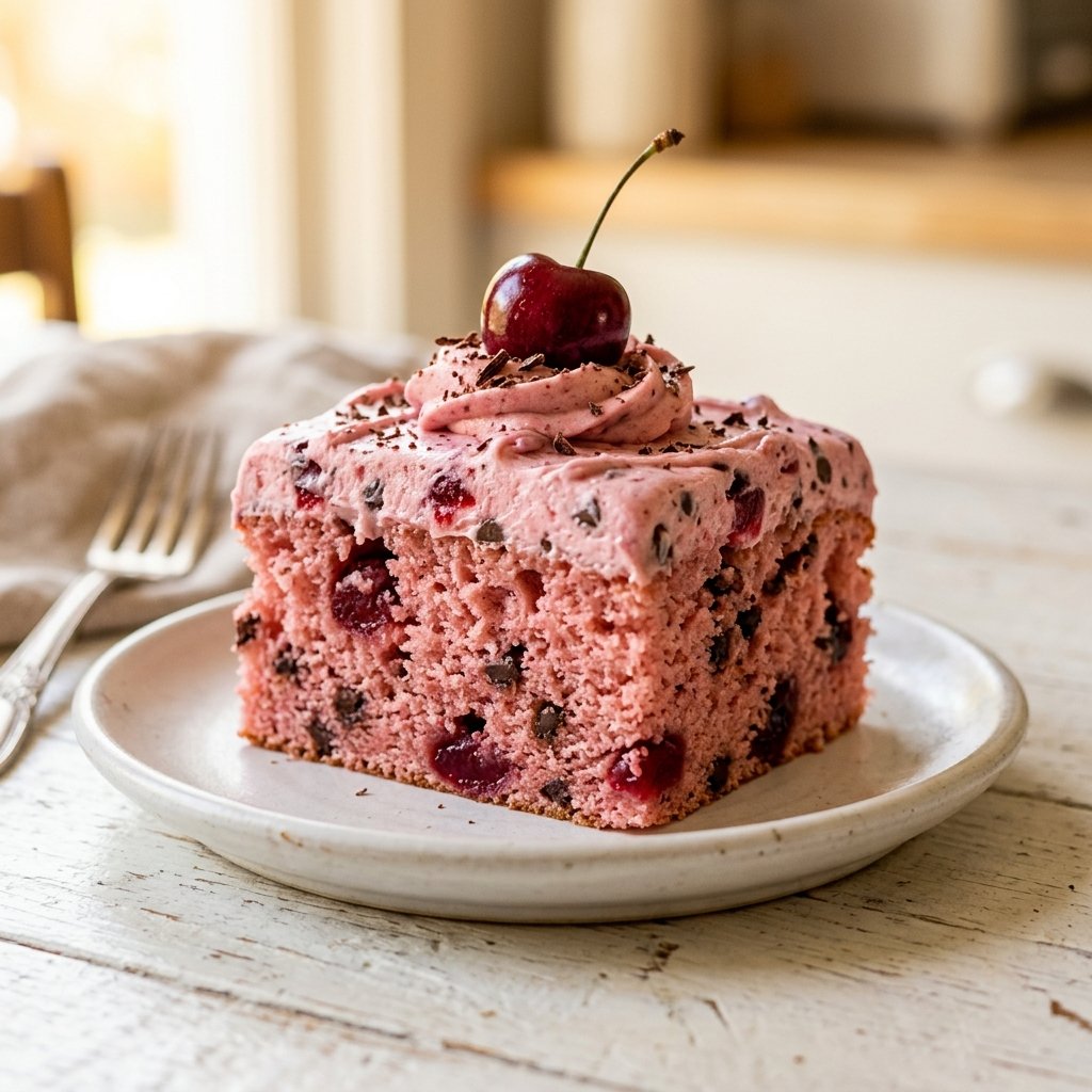 Easy Cherry Chip Sheet Cake Recipe