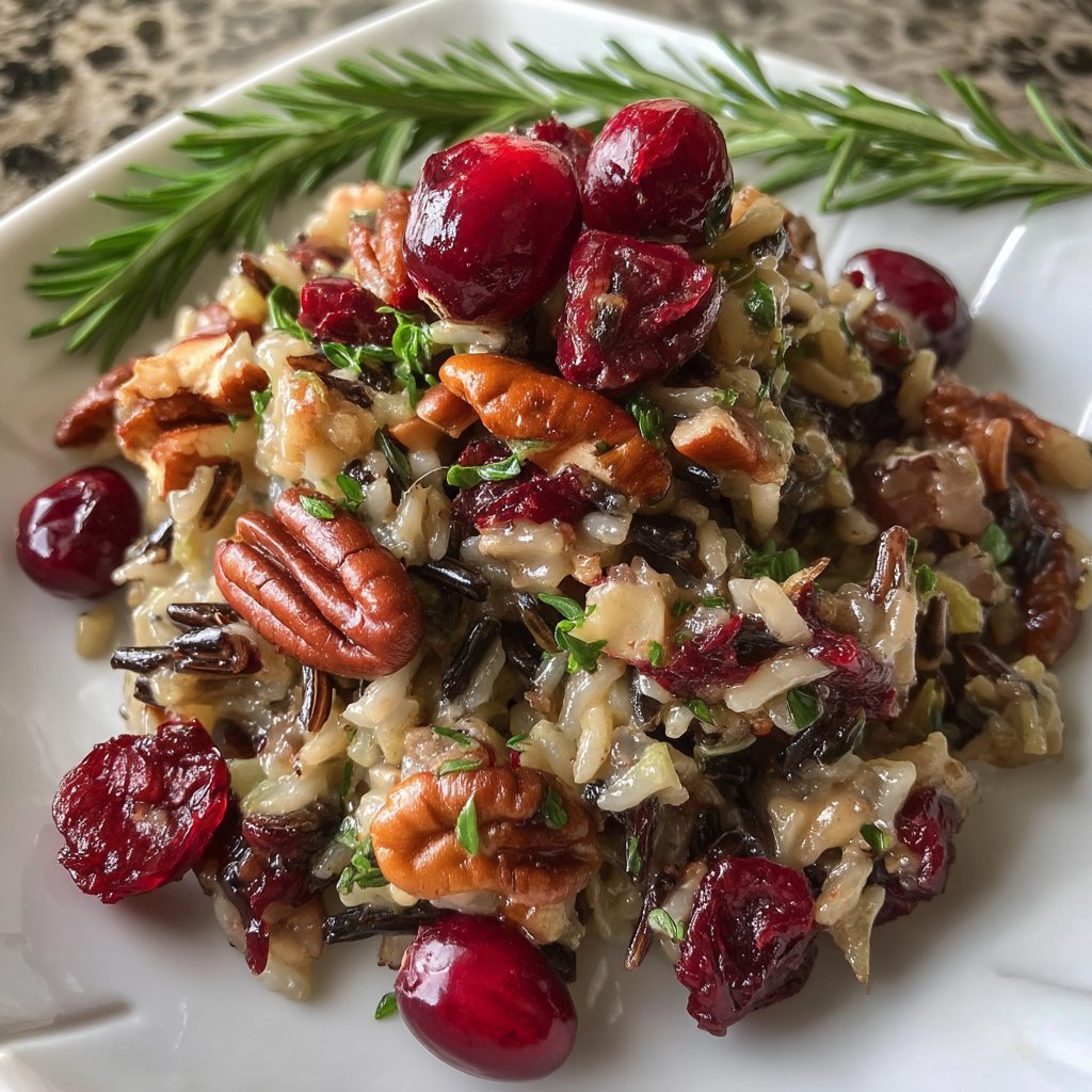 Wild Rice Stuffing with Cranberries and Pecans 1 Wild Rice Stuffing with Cranberries and Pecans