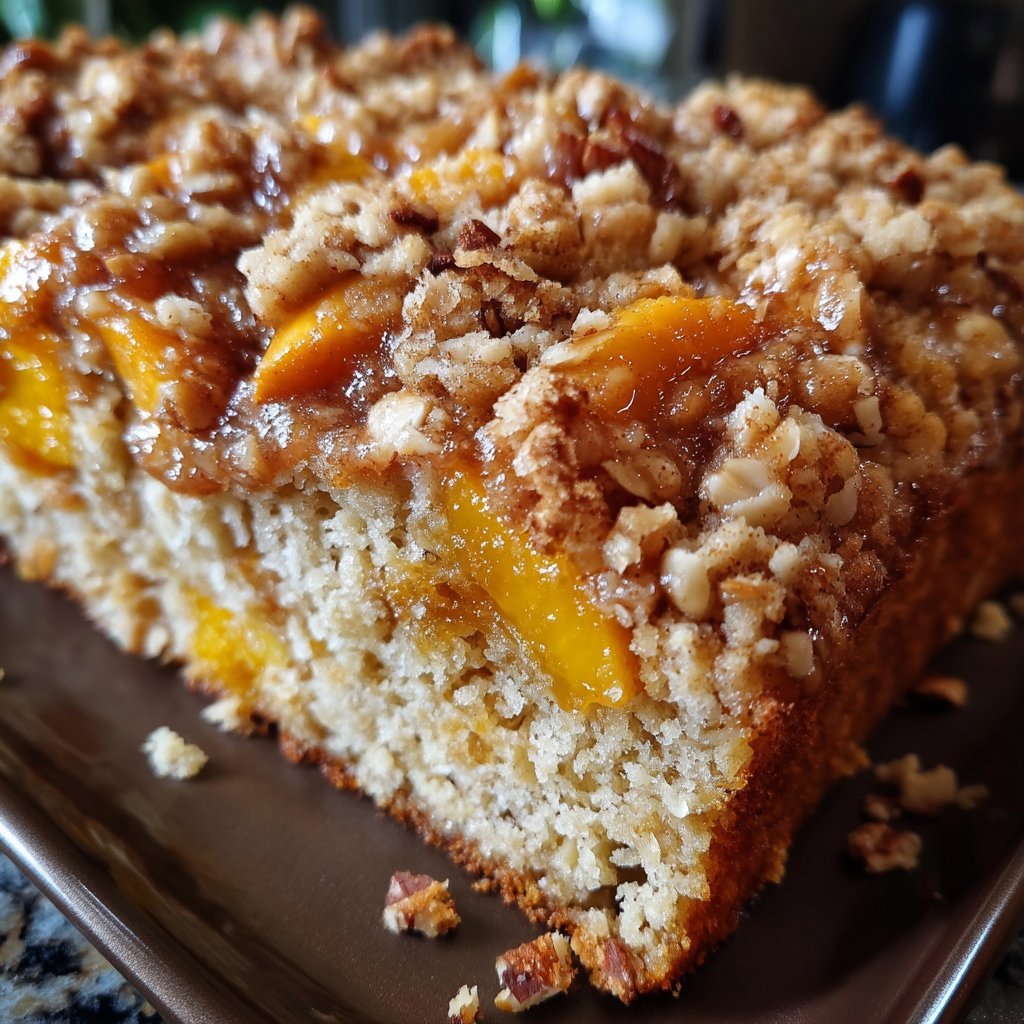 Apricot Oatmeal Breakfast Cake with Streusel Top