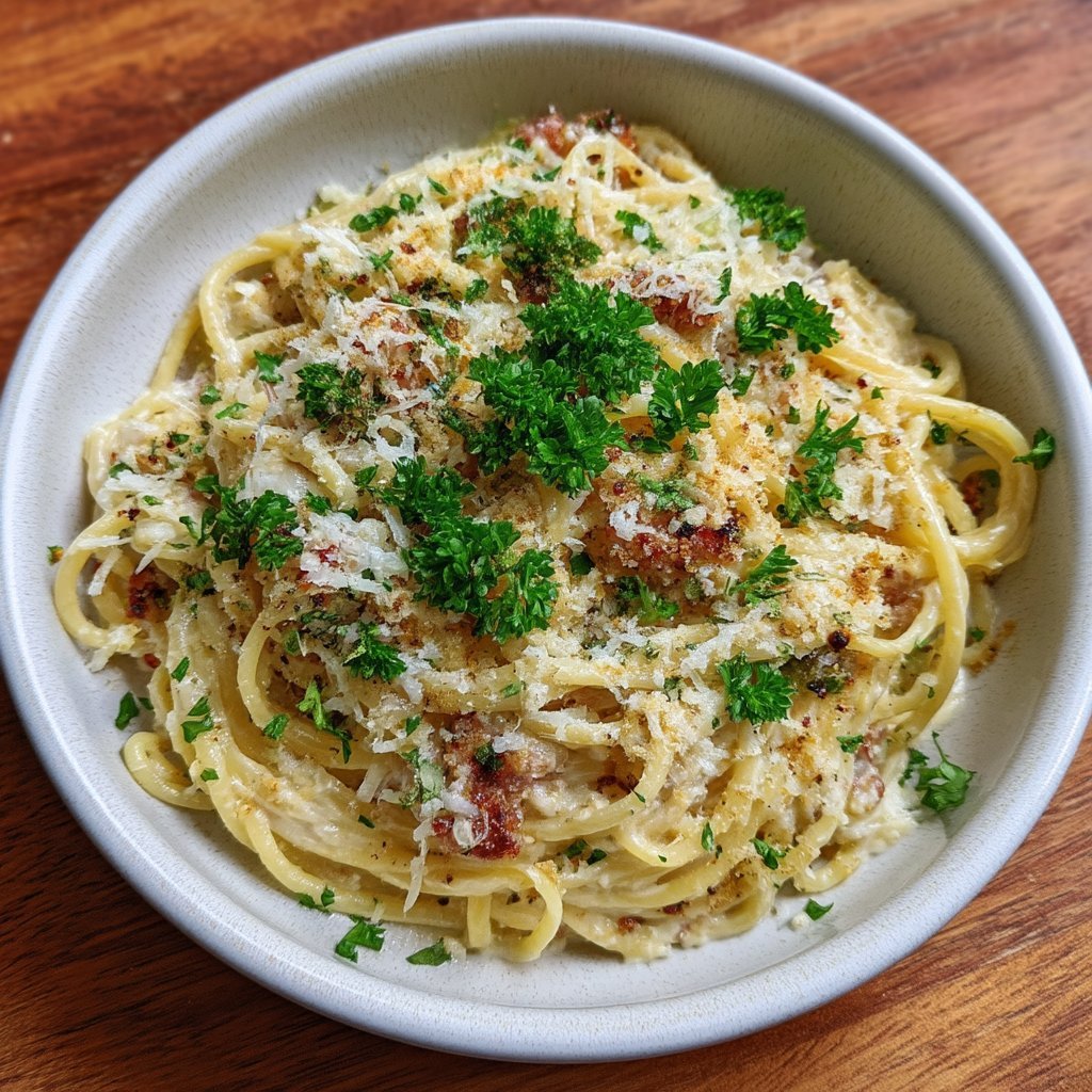 Ricotta Pasta with Roasted Garlic and Parmesan