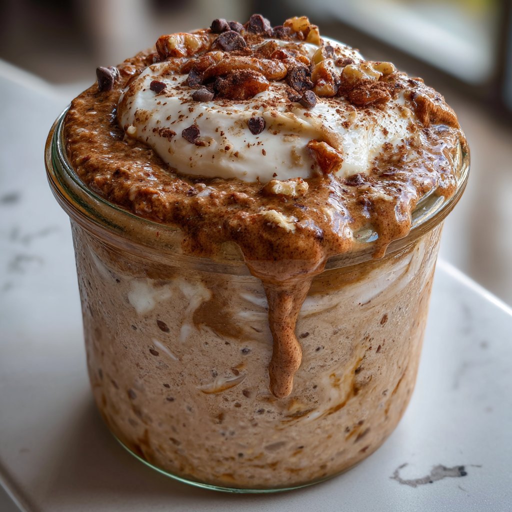 Espresso Overnight Oats with Mascarpone Swirl