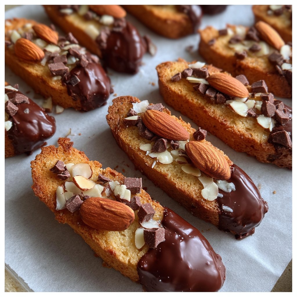 Chocolate-Dipped Almond Biscotti Sticks 2 Chocolate-Dipped Almond Biscotti Sticks