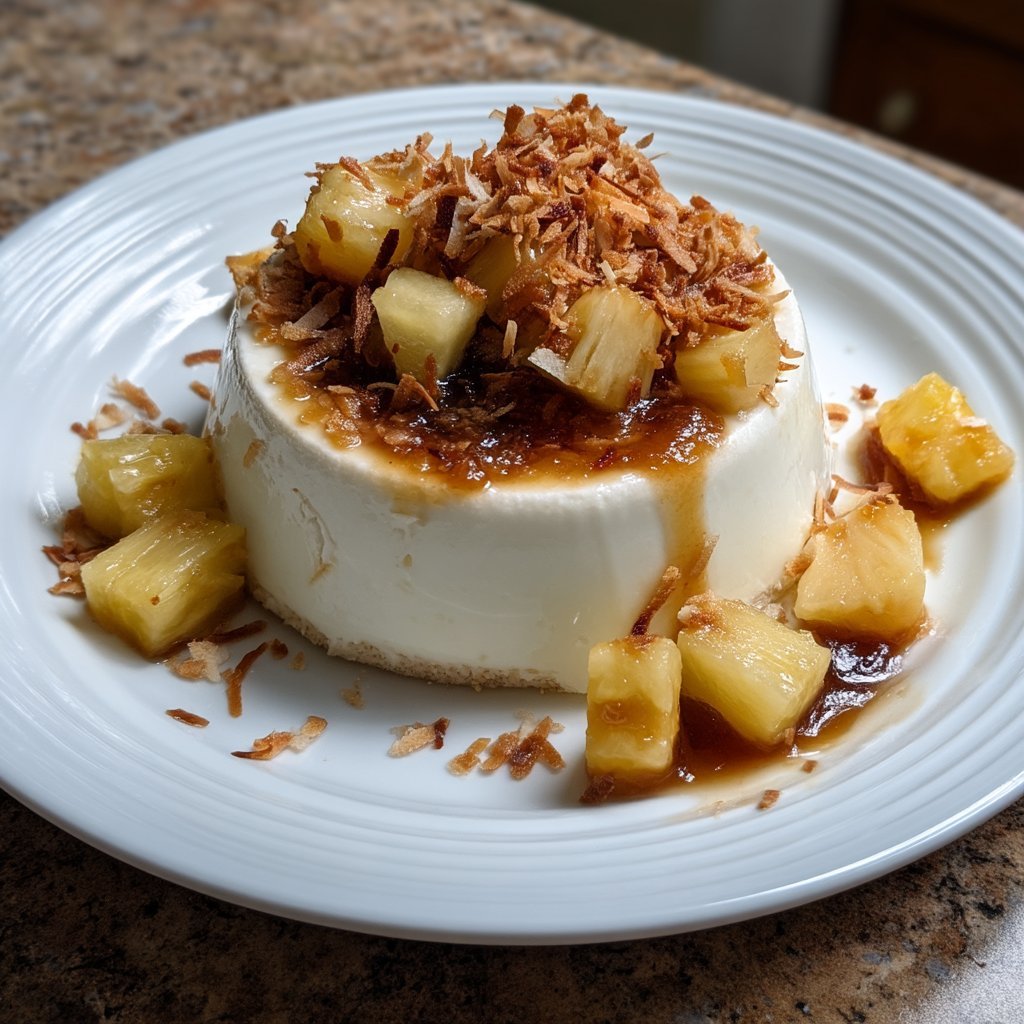 Toasted Coconut Panna Cotta with Pineapple Compote 3 Toasted Coconut Panna Cotta with Pineapple Compote