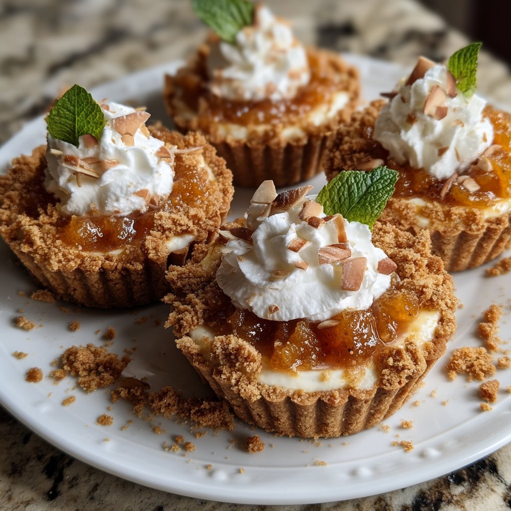 Apricot Almond Cream Cups with Crushed Cookies