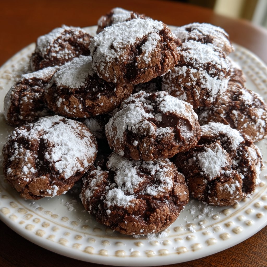 Chocolate Ricotta Crinkle Cookies