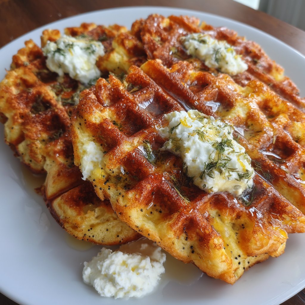 Limoncello Poppy Seed Ricotta Waffles 3 Limoncello Poppy Seed Ricotta Waffles
