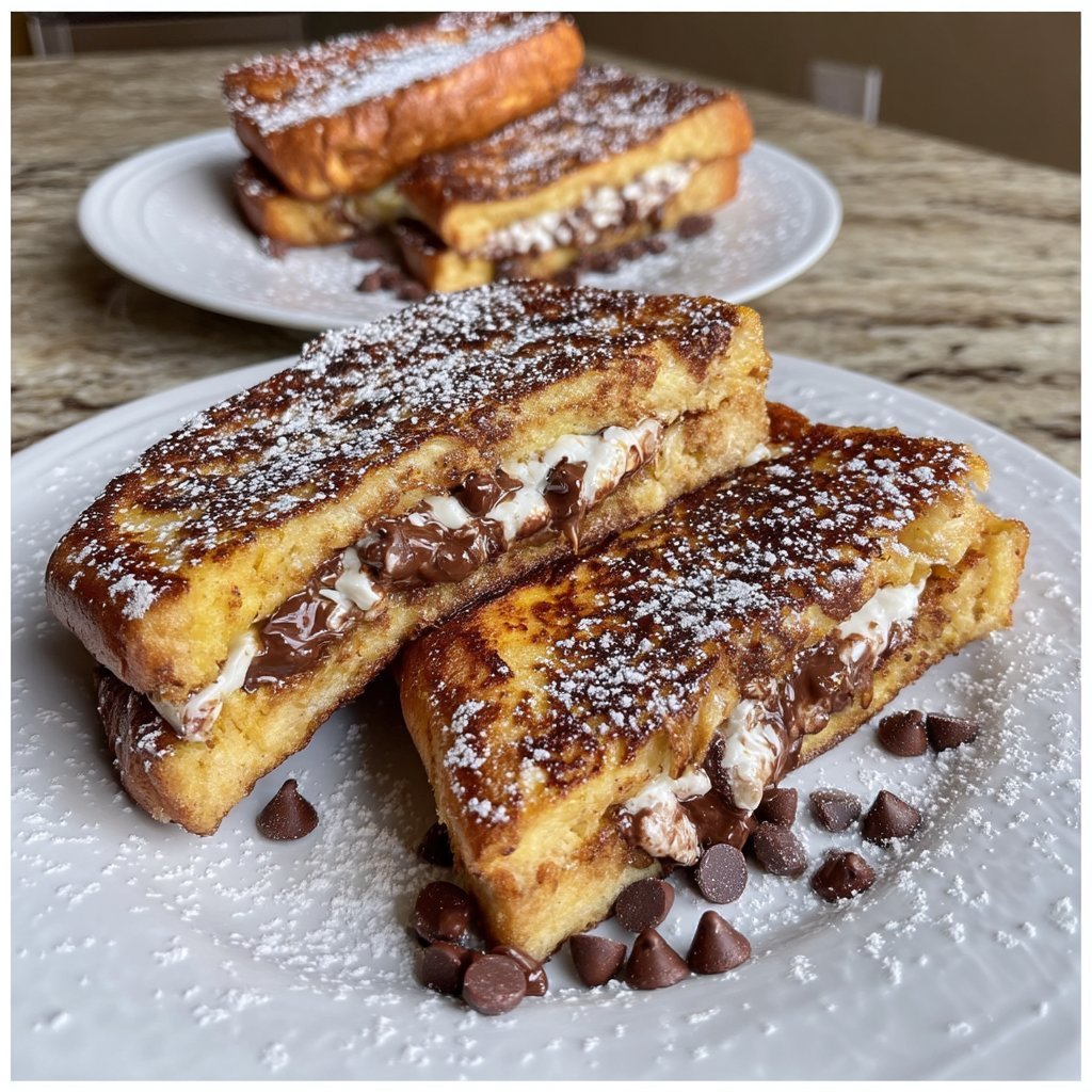Chocolate Mascarpone Stuffed French Toast