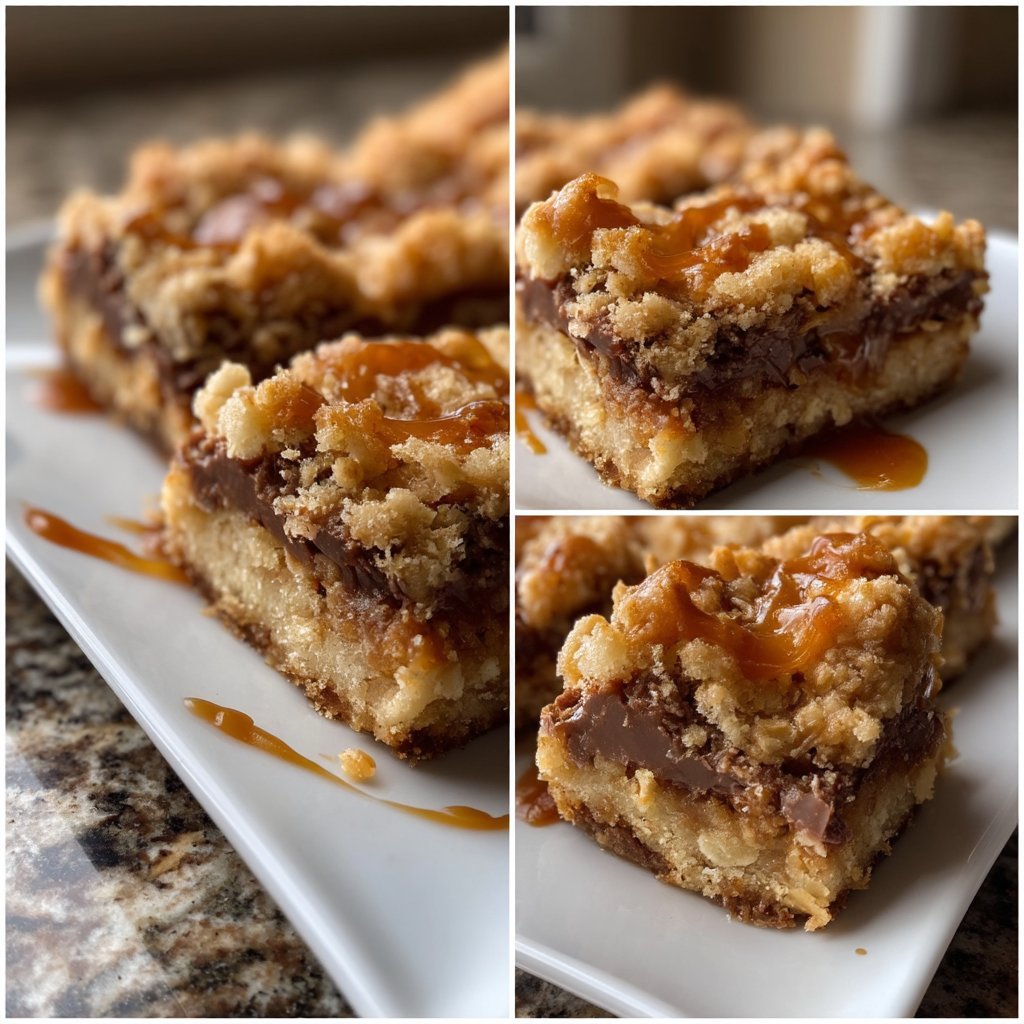 Chocolate Caramel Crumb Bars